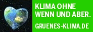 Button "Klima ohne Wenn und Aber" mit einem Link zu www.gruenes-klima.de